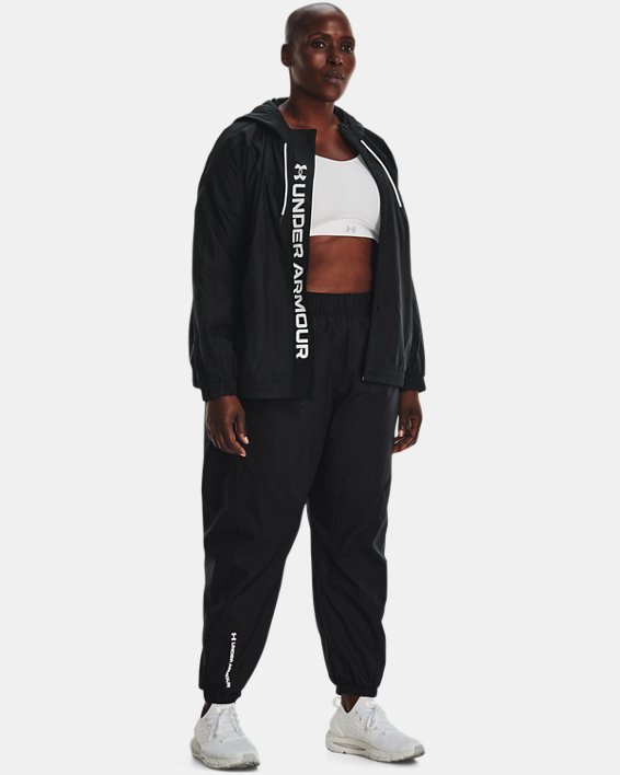 Damen UA RUSH™ Jacke aus Webstoff mit durchgehendem Zip, Black, pdpMainDesktop image number 2